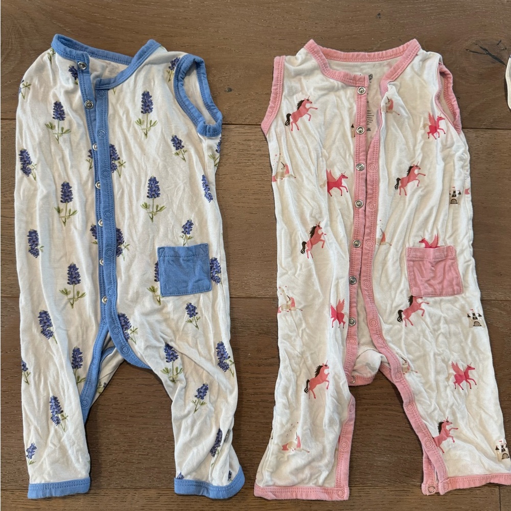 Kyte BABY sleeveless snap rompers